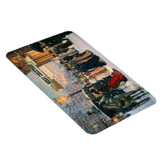 ヴィンテージ冬のパリのシーンクリスマスプレゼント マグネット (右側)