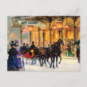 ヴィンテージ冬のパリのシーンクリスマス シーズンポストカード (正面)