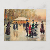 ヴィンテージ冬のパリのシーンクリスマス シーズンポストカード (正面)