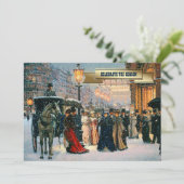 ヴィンテージ冬のパリの情景 ホリデーパーティー 招待状 (スタンド正面)