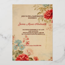 ヴィンテージ冬のフローラクリスマスベビーシャワー