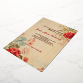 ヴィンテージ冬のフローラクリスマスベビーシャワー 箔招待状 (回転した状態)