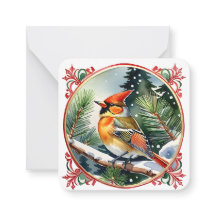 ヴィンテージ冬のワンダーランド：（鳥）ショウジョウコウカンチョウクリスマス