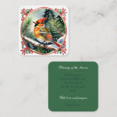 ヴィンテージ冬のワンダーランド：（鳥）ショウジョウコウカンチョウクリスマス ノートカード (正面/裏面)