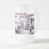 ヴィンテージ冬の国のシーンのクリスマスプレゼント ビールジョッキ (正面右)