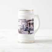 ヴィンテージ冬の国のシーンのクリスマスプレゼント ビールジョッキ (正面右)