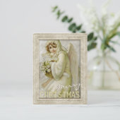ヴィンテージ冬の天使CC0616クリスマスポストカード シーズンポストカード (スタンド正面)