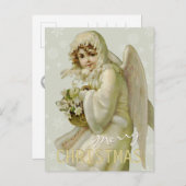 ヴィンテージ冬の天使CC0621クリスマスポストカード シーズンポストカード (正面/裏面)