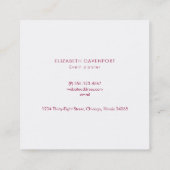 ヴィンテージ冬の教会のシーンとクリスマスリース スクエア名刺 (裏面)