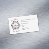 ヴィンテージ冬の教会のシーンとクリスマスリース マグネット名刺 (インサイチュ)