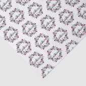 ヴィンテージ冬の教会のシーンとクリスマスリース 薄葉紙 (詳細)