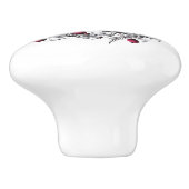 ヴィンテージ冬の教会のシーンとフローラリース セラミックノブ (側面)