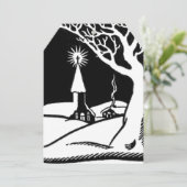 ヴィンテージ冬の教会 5"X7" ギフトタグ (スタンド正面)