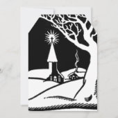 ヴィンテージ冬の教会 5"X7" ギフトタグ (正面)