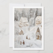 ヴィンテージ冬の村のクリスマス ホリデー カード (裏面)