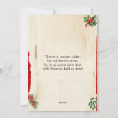 ヴィンテージ冬の果実ボタニカルメリークリスマス シーズンカード (裏面)