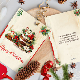 ヴィンテージ冬の果実ボタニカルメリークリスマス シーズンカード