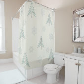 ヴィンテージ冬の森のパターンのライト シャワーカーテン (インサイチュ)