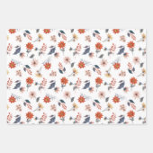 ヴィンテージ冬の植物のパターンセットクリスマス ラッピングペーパーシート (正面3)