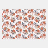 ヴィンテージ冬の植物のパターンセットクリスマス ラッピングペーパーシート (正面)