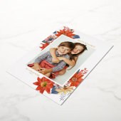 ヴィンテージ冬の植物写真 ハッピーホリデー 箔シーズンカード (回転した状態)