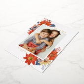 ヴィンテージ冬の植物写真 Happy Holidays 箔シーズンカード (回転した状態)