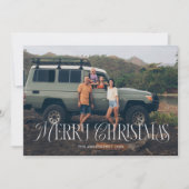 ヴィンテージ冬の植物学メリークリスマスフォト シーズンカード (正面)