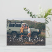 ヴィンテージ冬の植物学メリークリスマスフォト シーズンカード (スタンド正面)