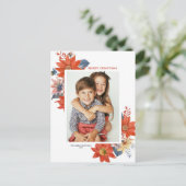 ヴィンテージ冬の植物学メリークリスマスフォト シーズンポストカード (スタンド正面)