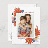 ヴィンテージ冬の植物学メリークリスマスフォト シーズンポストカード (正面/裏面)