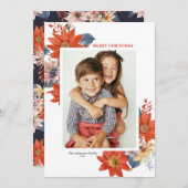 ヴィンテージ冬の植物学写真メリークリスマス シーズンカード (正面/裏面)