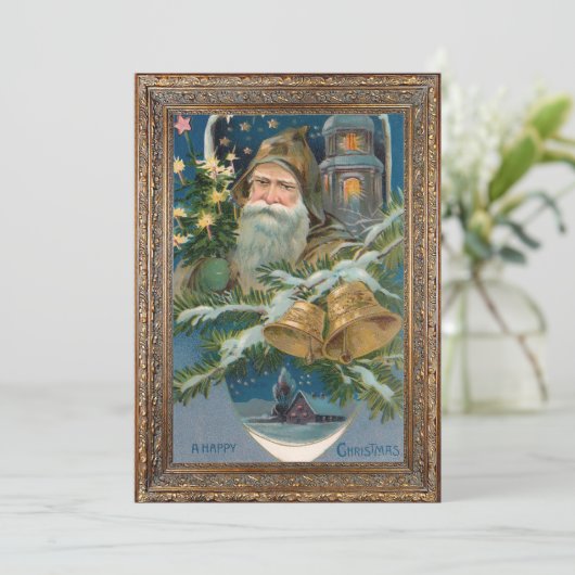ヴィンテージ冬の父クリスマス シーズンカード (スタンド正面)