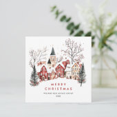 ヴィンテージ冬の町のクリスマス企業の シーズンカード (スタンド正面)