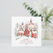 ヴィンテージ冬の町のクリスマス企業の シーズンカード (スタンド正面)