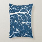 ヴィンテージ冬の空の白い鳥雪 アクセントクッション (正面(垂直))