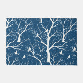 ヴィンテージ冬の空の白い鳥雪 ドアマット (正面)