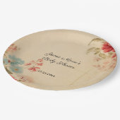 ヴィンテージ冬の花のベイビーシャワー ペーパープレート (アングル)