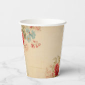 ヴィンテージ冬の花モチーフのクリスマスベイビーシャワー 紙コップ (裏面)