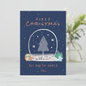 ヴィンテージ冬の雪の夜クリスマスカード 招待状 (スタンド正面)