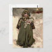 ヴィンテージ冬の雪姫 ポストカード (正面/裏面)