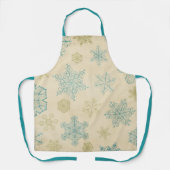 ヴィンテージ冬の雪片かわいい素朴な雪片 エプロン (正面)