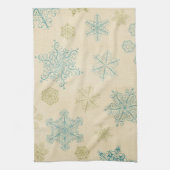 ヴィンテージ冬の雪片かわいい素朴な雪片 キッチンタオル (縦)