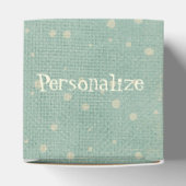 ヴィンテージ冬の雪片ストライプのティール(緑がかった色)クリーム金ゴールド フェイバーボックス (上部)