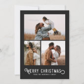 ヴィンテージ冬オレンジ3フォトコラージュクリスマス シーズンカード (正面)