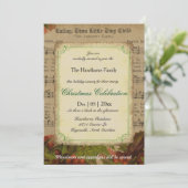 ヴィンテージ冬キャロル音楽シートクリスマスパーティー 招待状 (スタンド正面)