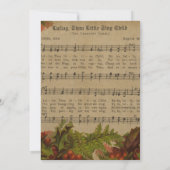 ヴィンテージ冬キャロル音楽シートクリスマスパーティー 招待状 (裏面)