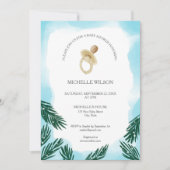 ヴィンテージ冬クリスマスツリー赤ちゃんシャワー 招待状 (正面)