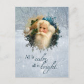 ヴィンテージ冬サンタのクリスマスポストカード シーズンポストカード (正面)