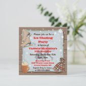 ヴィンテージ冬スケートで滑るパーティの招待状 招待状 (スタンド正面)