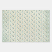 ヴィンテージ冬ティール（緑がかった色）サイビクトリアンンエレガント ラッピングペーパーシート (正面3)